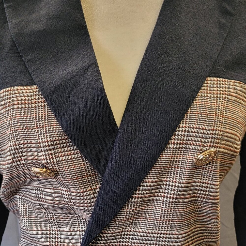 JASON WU NAVY and PLAID BLAZER size XS - Picture 2 of 7